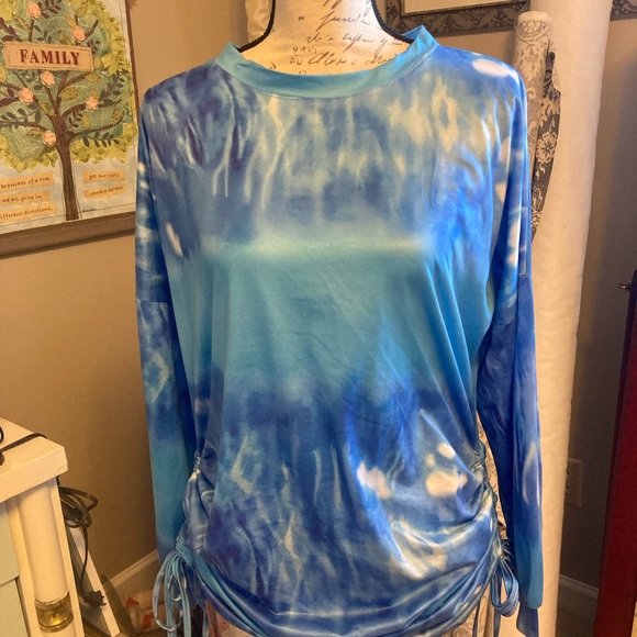 X&Z Stretchy Blue Tie Dye Dress/Shirt - Picture 1 of 6
